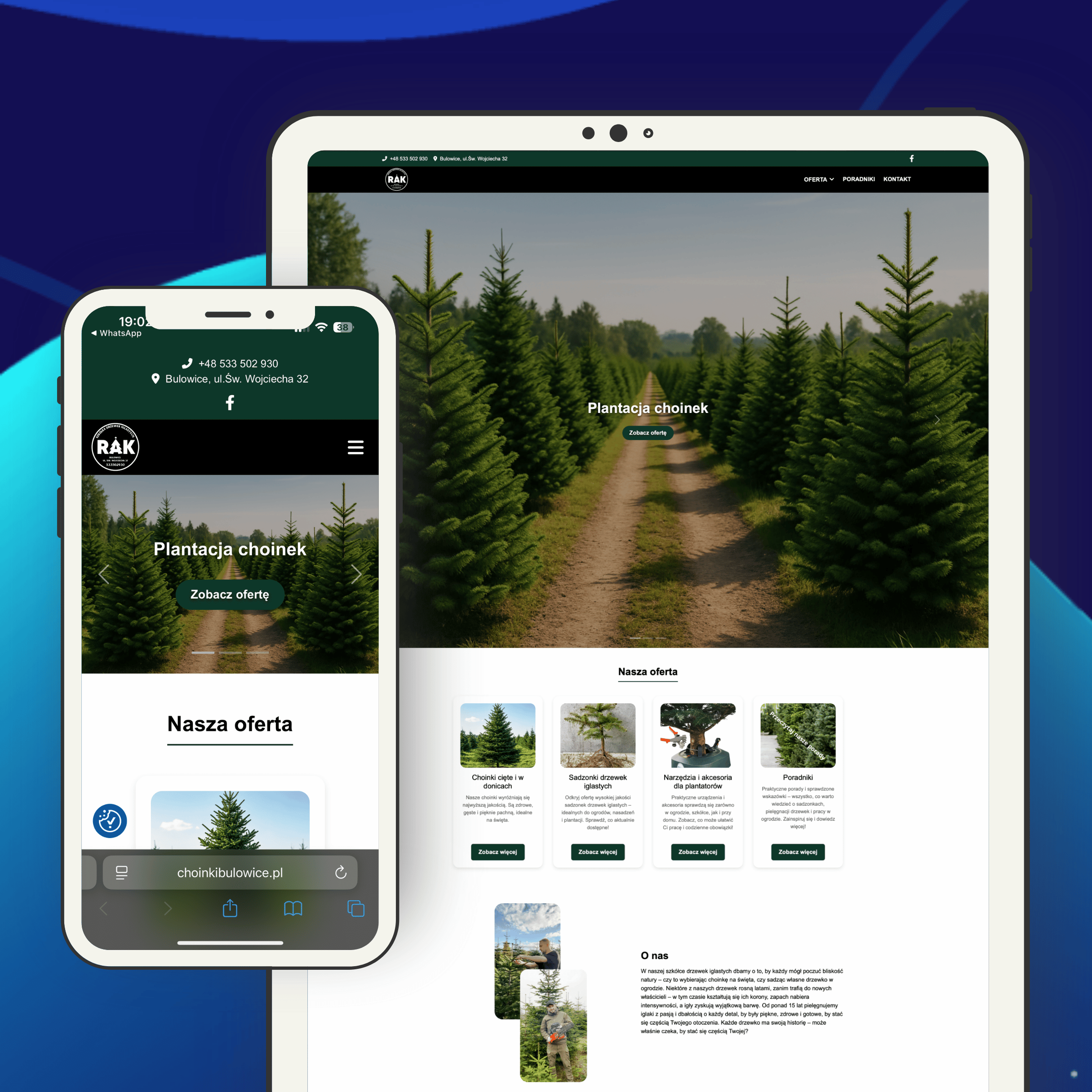 Strona internetowa plantacji choinek